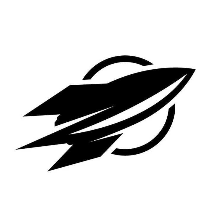 Black Rocket Padel Logo on a white background.
